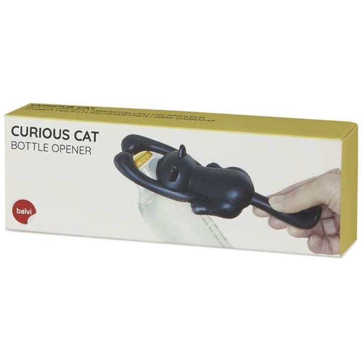 Acquista online Ouvre-bouteille noir Curius Cat en forme de chat débouche les bouteilles Balvi